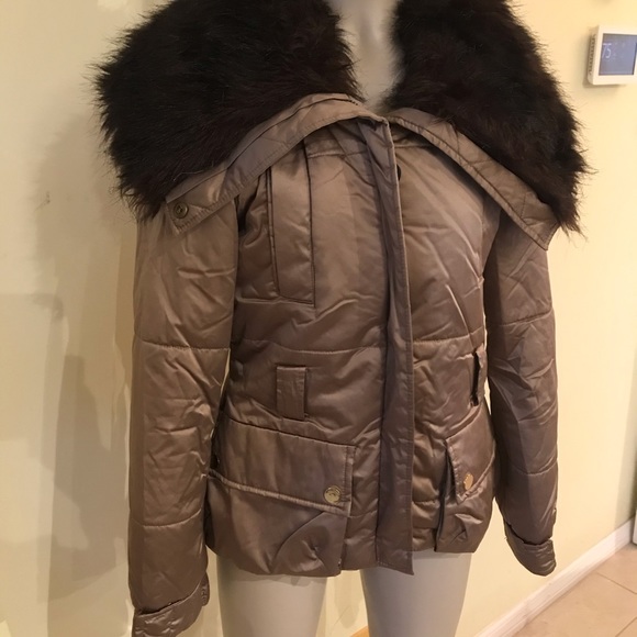 Zara Parka Jacket Faux Fur Collar Size Small - Picture 6 of 9